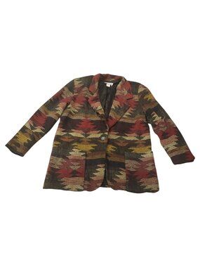 Kenneth Mitchell Vintage Aztec Southwestern 1 Button Blazer Size 12M